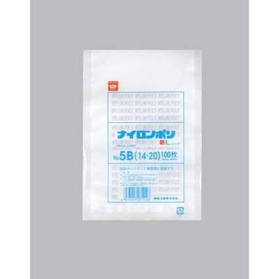 福助工業 福助 ナイロンポリ 新Lタイプ NO.5B(14ー20) バラ100枚入 0985554 1袋(100枚) 690-2229（直送品）