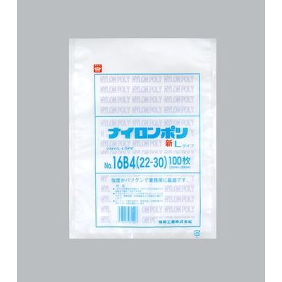 福助工業 福助 ナイロンポリ 新Lタイプ NO.16B4(22ー30) バラ100枚入 0985317 1袋(100枚) 690-2257（直送品）
