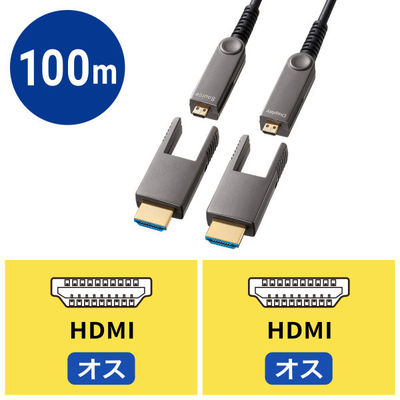 サンワサプライ  4K60Hz対応光ファイバHDMIケーブル（100m） KM-HD20-PFBAD100（直送品）