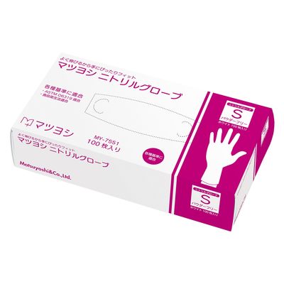 松吉医科器械 マツヨシニトリルグローブ ホワイト S 25326700 MY-7551(S)100マイイリ 1梱(100枚入x40箱)（直送品）
