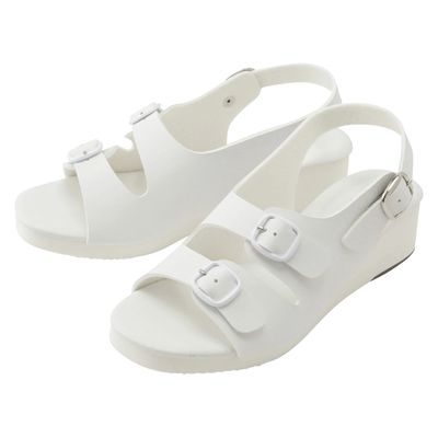キクスイサンダル 2バックルサンダル 25343800 M KS-102(ホワイト) 1足　ナースサンダル（直送品）