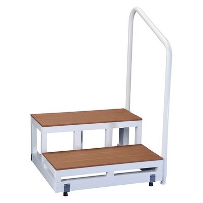 バリアフリータケウチ バリアフリー踏台(2段・手すり1本) 2段 24772102 手すり右側 F2-1TD(デッキザイ) 1台（直送品）