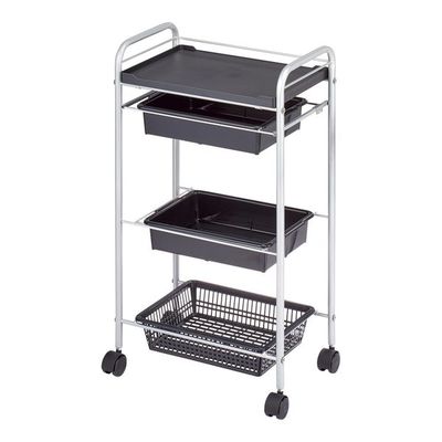 西村製作所 スタンダードワゴン(Cー212) 485×300×865mm ブラック 66-0014-31 1台（直送品）