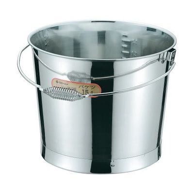 大屋製作所 18ー8バケツ(プレス)目盛付バネハンドル 8L 026080004 1個 64-5190-43（直送品）