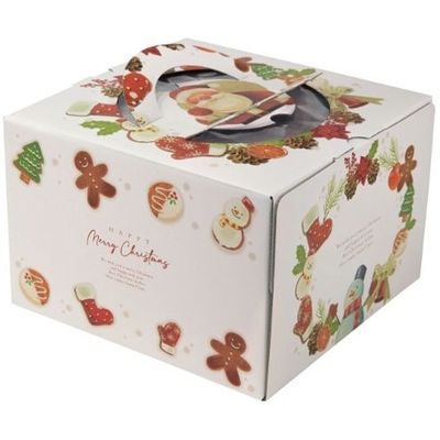 ヤマニパッケージ ケーキ箱 ホワイトサンタ 6号 100枚 20-2327 1ケース(100枚) 67-7143-36（直送品）