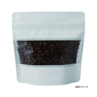 ヤマニパッケージ コーヒー用袋 アルミスタンドチャック袋 S 窓付 マット白 500枚 COT-878W 1ケース(500枚)（直送品）