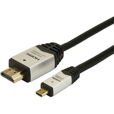 ホーリック HDMIマイクロケーブル 2.0m シルバー タイプAオスータイプDオス HDM20-040MCS 1個 64-6229-55（直送品）