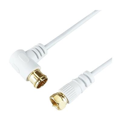 ホーリック 極細アンテナケーブル 7m ホワイト L字差込式/ネジ式コネクタ HAT70-247LSWH 1個 64-6230-35（直送品）