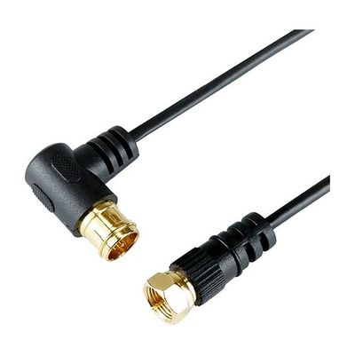 ホーリック 極細アンテナケーブル 2m ブラック L字差込式/ネジ式コネクタ HAT20-251LSBK 1個 64-6230-39（直送品）