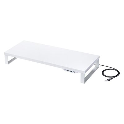 サンワサプライ USBハブ付モニター台(ホワイト) MR-LC215W 1個（直送品）