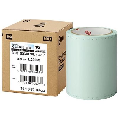 マックス MAX ビーポップ UL対応シート 100mm幅シート SLーS190CNL/UL トウメイ (15m×1巻入) 1箱(1巻)（直送品）