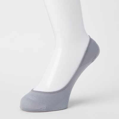 岡本 オカモト ココピタさらっと実感無地浅履き丸編み23ー25グレー 430-520E-24-50 1足 507-7858（直送品）