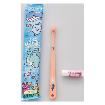 ダイト ホテルアメニティ シーフレンズ13穴(子供用ハブラシセット) 3gイチゴ味 オレンジ 00475455 1ケース(1点×250))（直送品）