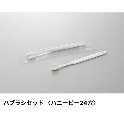 ダイト ホテルアメニティ ハブラシ(ハニービー24穴) 3g刻印 グリーン クリアOPシリーズ 00475602 1ケース(250点×8))（直送品）