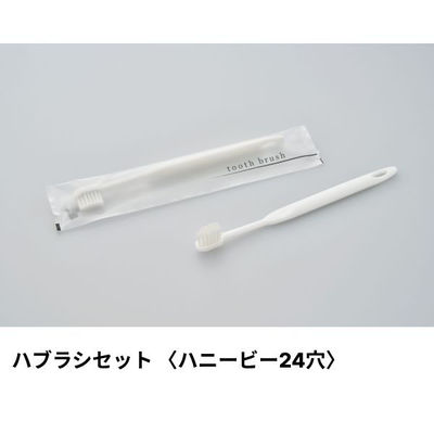 ダイト ホテルアメニティ ハブラシ(ハニービー24穴) 3g刻印 ホワイト アクシスシリーズ 00475610 1ケース(250点×8))（直送品）