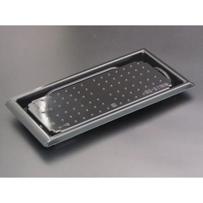 リスパック 寿司容器 A-PET 板前12-2B 黒 RRB3215 1パック(50点)（直送品）