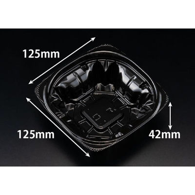 リスパック サラダ容器 バイオ ハクリア 13-42B 黒 PBPP131 1パック(50点)（直送品）