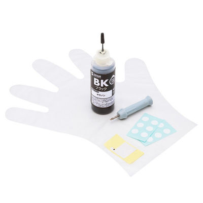 サンワサプライ キヤノン（Canon）用 詰替えインク BC-365用/INK-C365B6 顔料ブラック 穴あけ工具付き 1個（直送品）