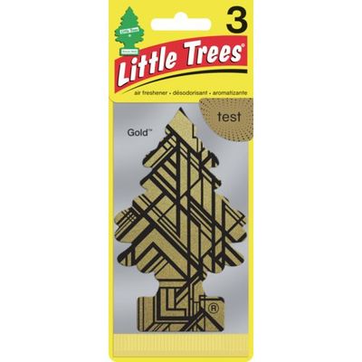 カーフレッシュ社 リトルツリーズ LT エアーフレッシュナー 3P ー Gold(ゴールド) LT304 1パック(3枚) 671-4645（直送品）