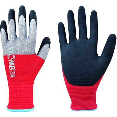 東和コーポレーション トワロン 天然ゴム背抜き手袋 WOMBーMF2高視認 レッド M 743-M 1双 558-4077（直送品）