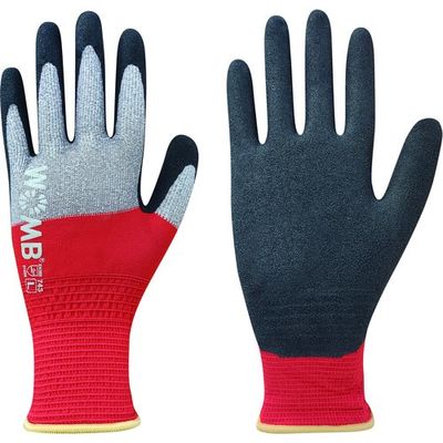 東和コーポレーション トワロン 天然ゴム背抜き手袋 WOMBーMF2高視認 レッド L 743-L 1双 558-4076（直送品）