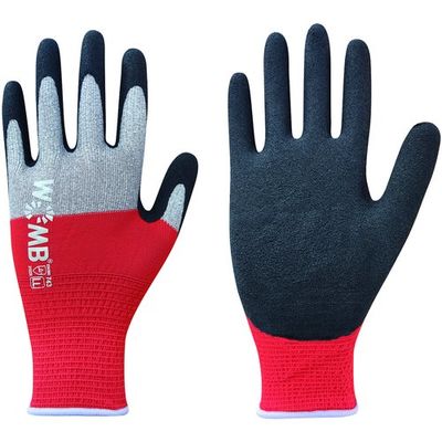 東和コーポレーション トワロン 天然ゴム背抜き手袋 WOMBーMF2高視認 レッド LL 743-LL 1双 558-4079（直送品）