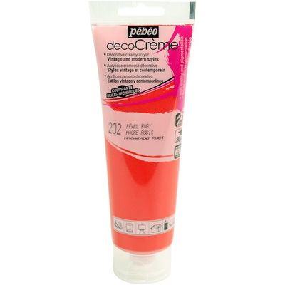 ペベオ・ジャポン Pebeo デコクリーム 120ml パール色 ルビー 089202 1本 555-9418（直送品）