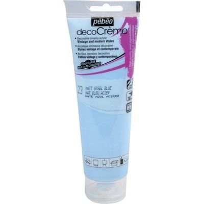 ペベオ・ジャポン Pebeo デコクリーム 120mlマット スチールブルー 089023 1本 555-9446（直送品）