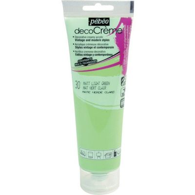 ペベオ・ジャポン Pebeo デコクリーム 120mlマット ライトグリーン 089030 1本 555-9419（直送品）