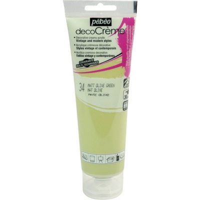 ペベオ・ジャポン Pebeo デコクリーム 120mlマット オリーブグリーン 089034 1本 555-9462（直送品）