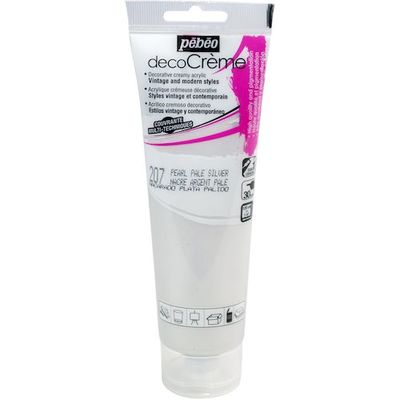 ペベオ・ジャポン Pebeo デコクリーム 120ml パール色 ペイルシルバー 089207 1本 555-9399（直送品）