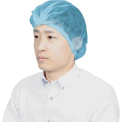トラスコ中山 TRUSCO 使い捨てキャップ ブルー (100枚入) TDC-480-100B 1パック(100枚) 579-8069（直送品）