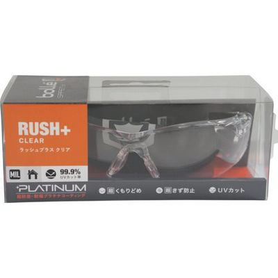 BSSI 保護メガネ RUSH+ BSSIマットブラック クリアレンズ ブリスタパッケージ PSSRUSP064BL 1個（直送品）