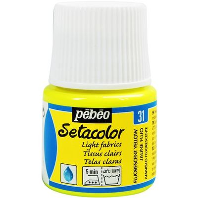 ペベオ・ジャポン ペベオ 布用水性アクリル絵具セタカラー透明蛍光色 45ml フルレセントイエロー 329031 1本 575-8775（直送品）
