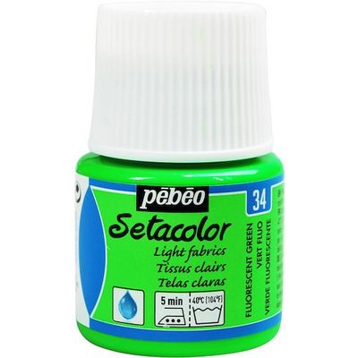 ペベオ・ジャポン ペベオ 布用水性アクリル絵具セタカラー透明蛍光色 45ml フルレセントグリーン 329034 1本 576-0333（直送品）