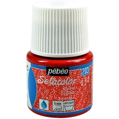 ペベオ・ジャポン ペベオ 布用水性アクリル絵具セタカラーグリッター 45ml ルビー 329203 1本 576-0312（直送品）