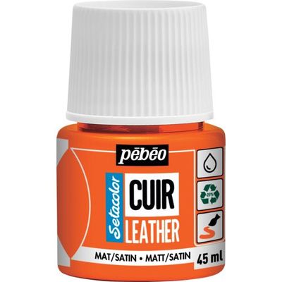 ペベオ・ジャポン Pebeo セタカラーレザー(革用)マット色 45mlNO.04 オレンジ 295604 1本 607-4432（直送品）