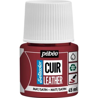ペベオ・ジャポン Pebeo セタカラーレザー(革用)マット色 45mlNO.06 ディープレッド 295606 1本 607-2957（直送品）