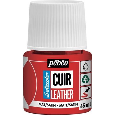 ペベオ・ジャポン Pebeo セタカラーレザー(革用)マット色 45mlNO.05 インテンスレッド 295605 1本 607-2935（直送品）