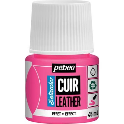 ペベオ・ジャポン Pebeo セタカラーレザー(革用)透明蛍光色 45mlNO.48 蛍光ピンク 295648 1本 607-2949（直送品）