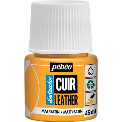 ペベオ・ジャポン Pebeo セタカラーレザー(革用)マット色 45mlNO.03 サフラワーイエロー 295603 1本 609-4512（直送品）