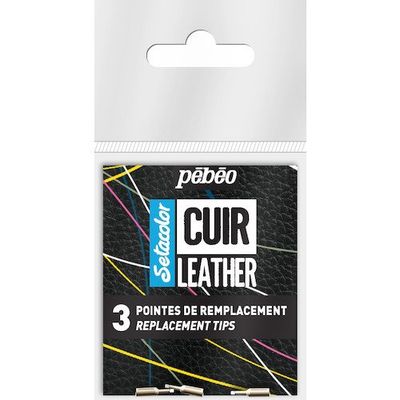 ペベオ・ジャポン Pebeo セタカラーレザー(革用)マーカー用 ペン先替え 3個入り 295689 1パック(3本) 609-4511（直送品）