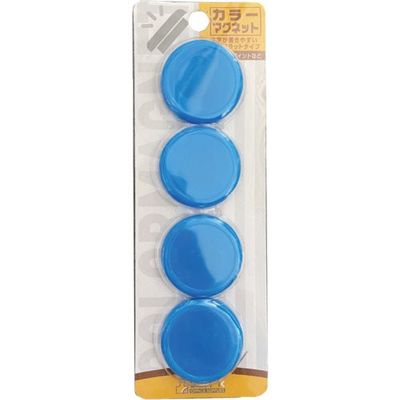 サンケーキコム サンケー カラーマグネット 40φ 青 4個入 CMRS-40-BU 1パック(4個) 628-6400（直送品）