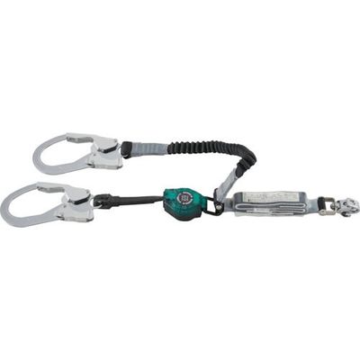 サンコー タイタン ハーネス用 ロック機構付き巻取+伸縮式ダブルランヤード HLーMRZWー1.3 1本 442-4521（直送品）