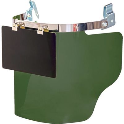 トラスコ中山 TRUSCO ヘルメット取付型大型防災面 グリーン(前面プレートあり) LFSW-GN 1個 533-4258（直送品）