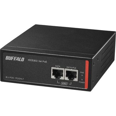 バッファロー 法人向け af/at 耐環境 PoEインジェクター BIJ-POE-1P2GHLT 1台（直送品）
