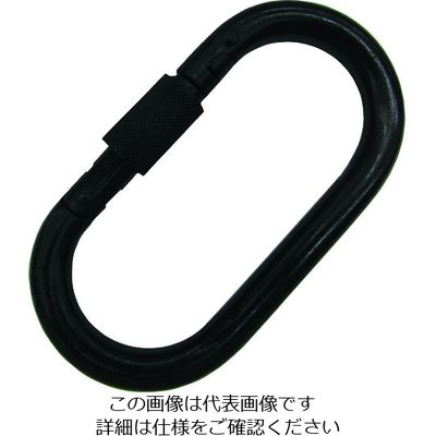 水本機械製作所 水本 ステンレス カラビナ(環付) 黒色塗装 線径10mm 長さ90mm B-2850 1個 202-1990（直送品）