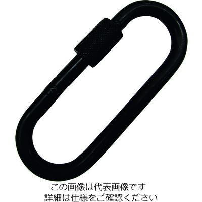 水本機械製作所 水本 ステンレス プチカラビナ(環付) 黒色塗装 線径6mm 長さ65mm B-2847 1個 202-1973（直送品）