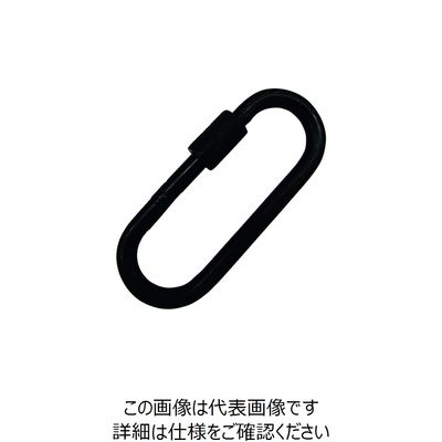 水本機械製作所 水本 ステンレス プチカラビナ(環付) 黒色塗装 線径4mm 長さ38mm B-2845 1個 202-1993（直送品）