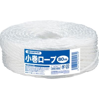 ジョインテックス ひも 小巻ロープ5mm×80m白 B175J 1巻（直送品）